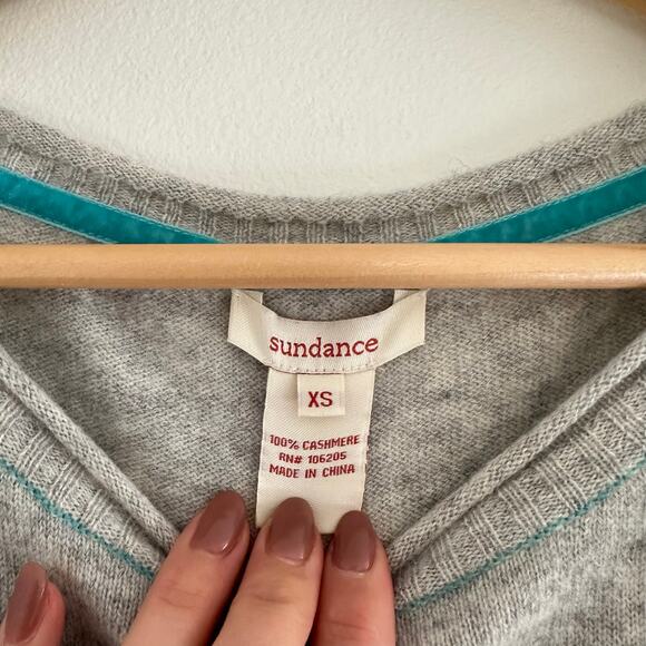 Sundance Cashmere Front Pockets Pullover Sweater Gray XS - Picture 6 of 7